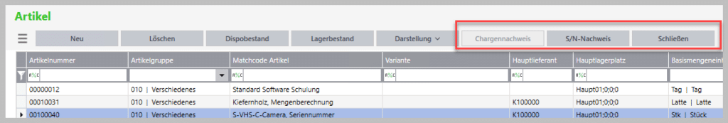 Bild Artikelstamm SEP Toolbox