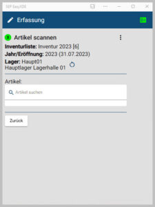 Bild Inventur erfassen SEP EasyXDE